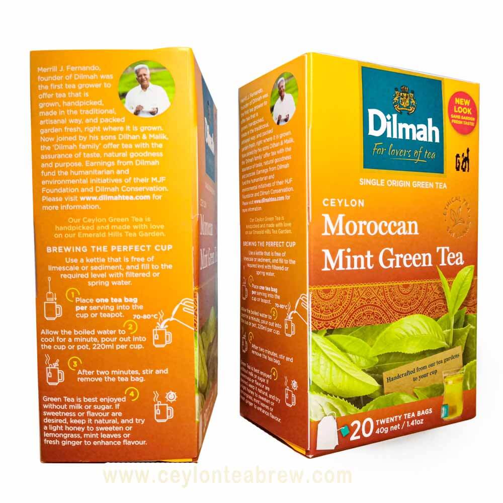 Dilmah Ceylon Moroccan mint green tea bags