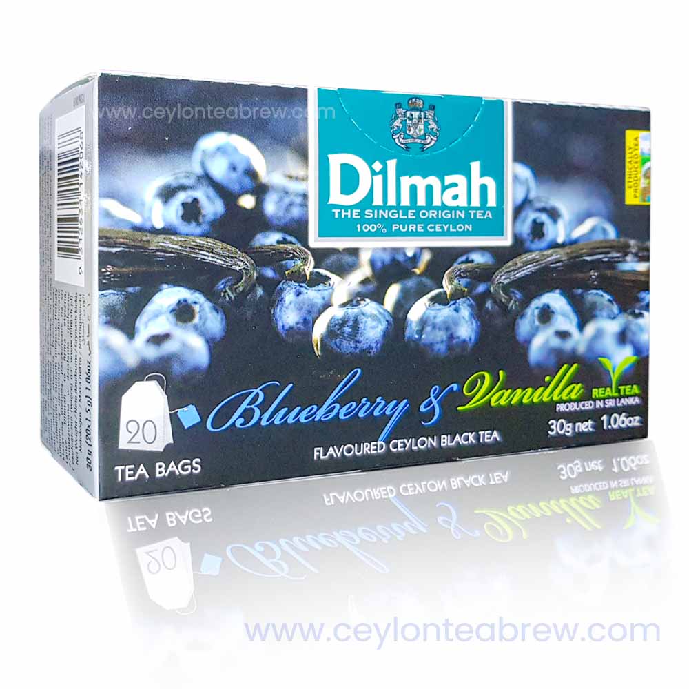 Dilmah black tea with Blueberry and Vanilla flavored tea bags