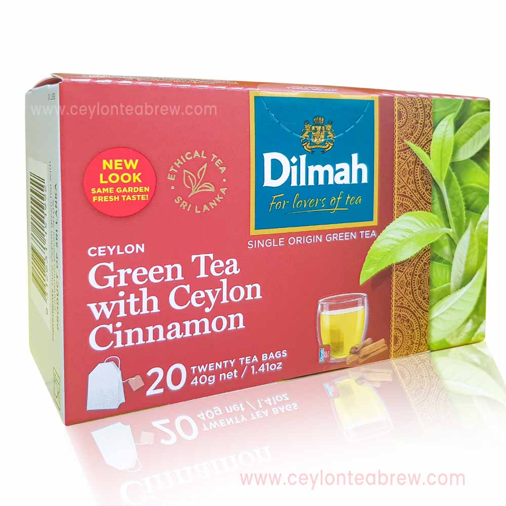 Dilmah Ceylon Pure Green Tea bags with Natural Cinnamon extracts