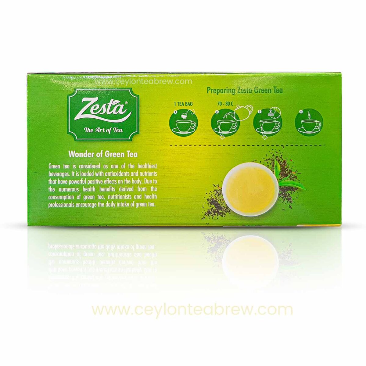 Zesta Ceylon pure green tea bags antioxidant