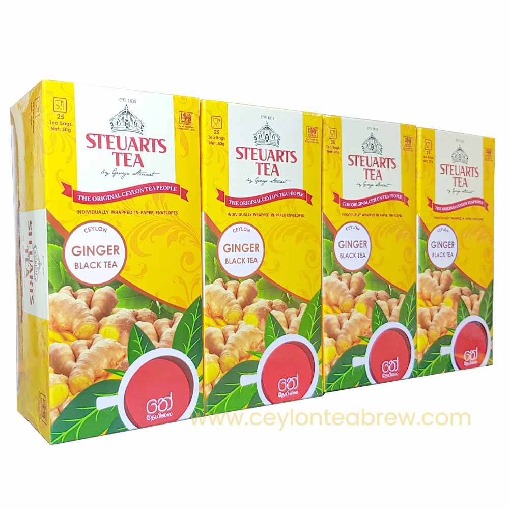 Steuarts Ceylon black tea with natural ginger bags
