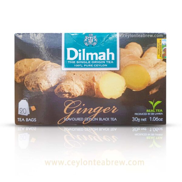 Dilmah Ceylon black tea bags with ginger flavor