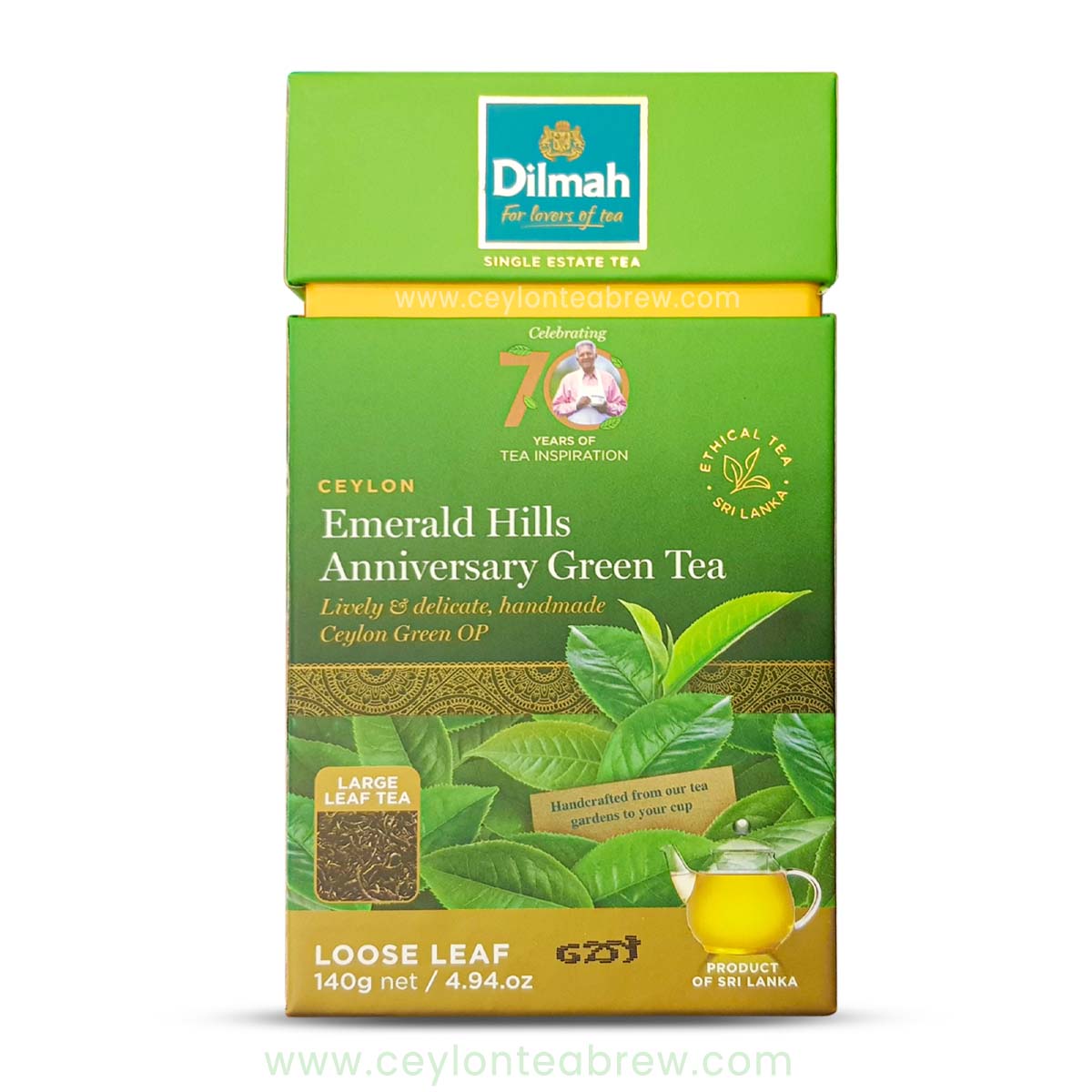 Dilmah Ceylon emerald hills Pure green tea OP large leaf tea