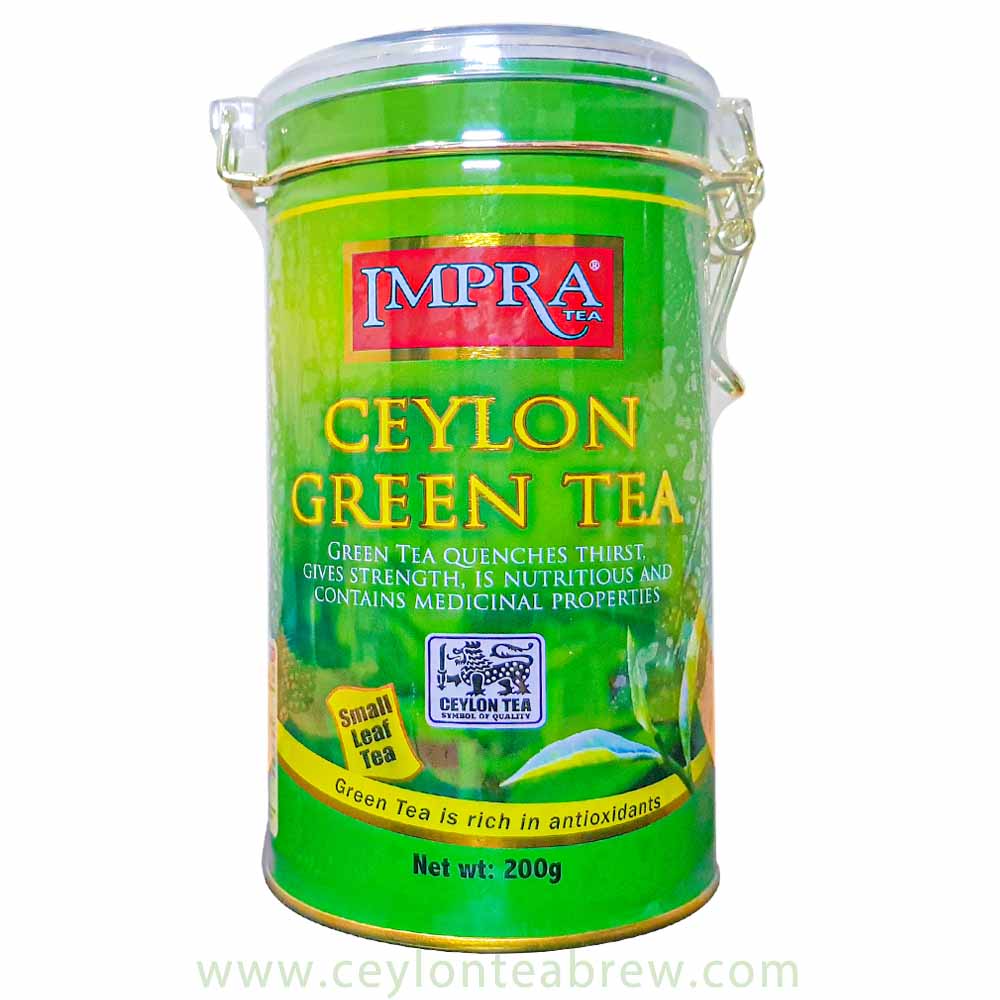 Impra Ceylon Pure Green Tea Fresh small Leaves tea 200g can