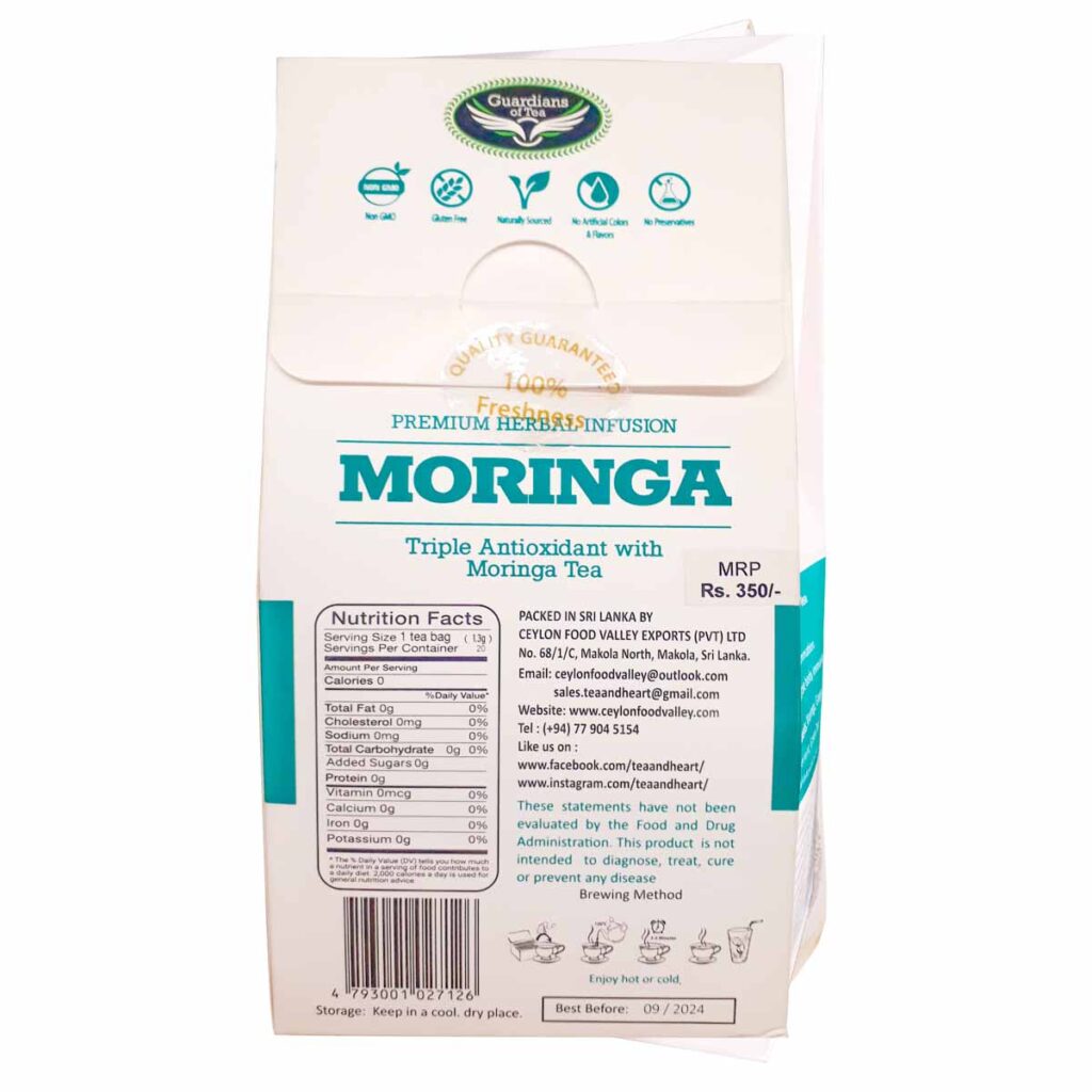 Moringa Tea Drink Pure Natural Moringa Powder | Ceylon Tea Brew