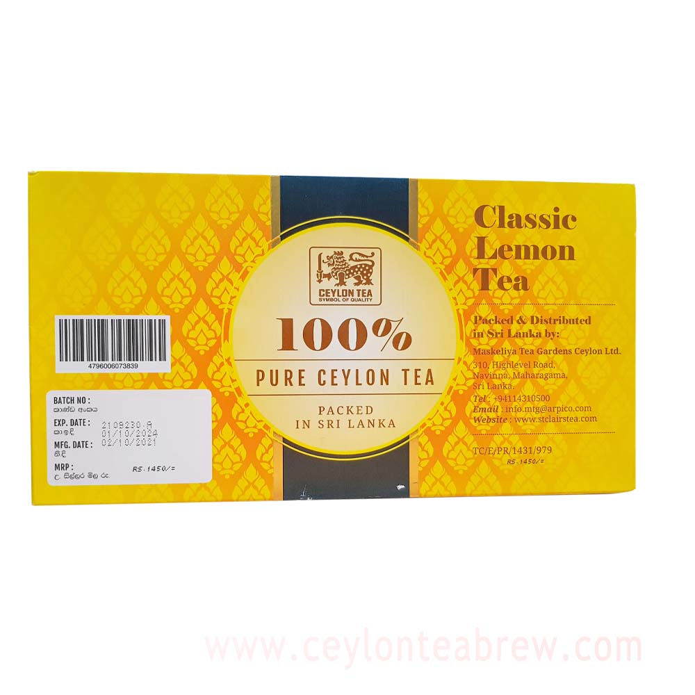 St. Clairs Ceylon Classic leamon flavored tea bags