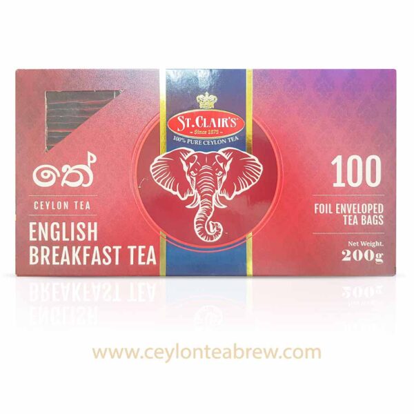 St. Clair's ceylon English breakfast tea black tea enveloped tea bags