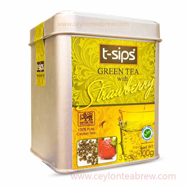 T- Sips Ceylon green tea with strawberry flavor leaf tea