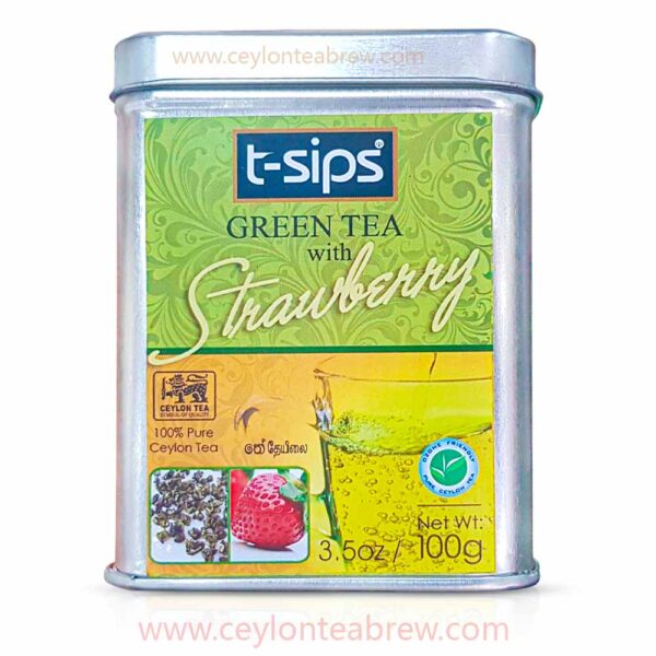 T- Sips Ceylon green tea with strawberry flavor leaf tea