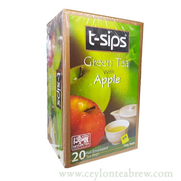 T-Sips Ceylon Green tea with Apple flavor