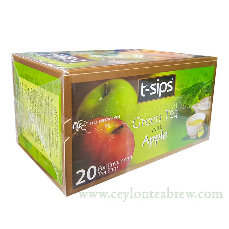T-Sips Ceylon Green tea with Apple flavor