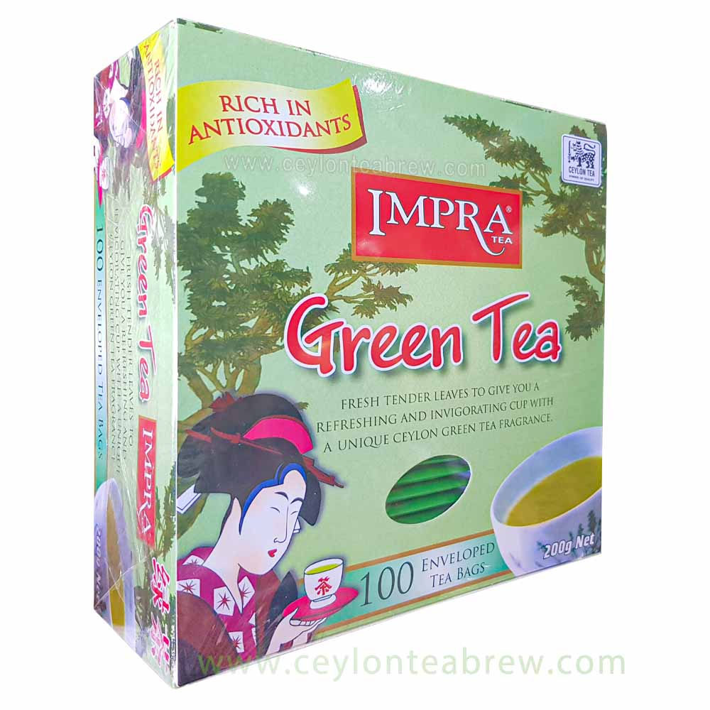 Impra Ceylon pure green tea 100 bags best quality antioxidant