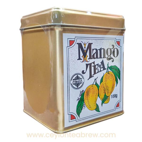 Mlesna Pure ceylon back tea with natural Mango loose tea caddy