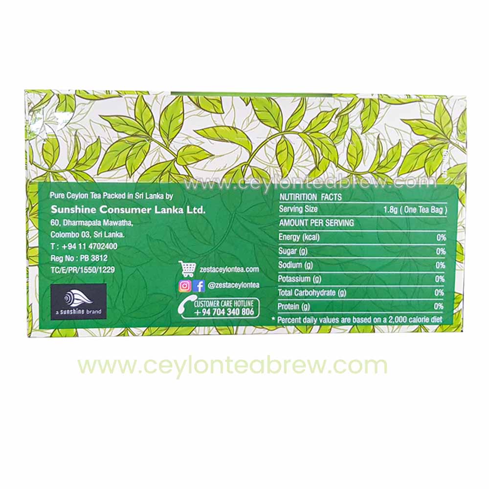 Zesta Ceylon pure green tea bag with antioxidant