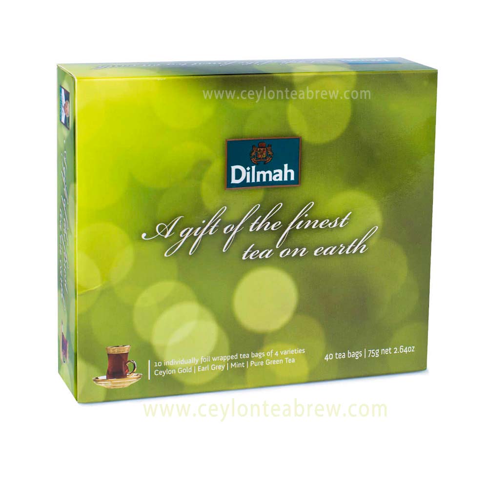 Dilmah Ceylon 4 verieties naturally Flavored tea foil wrapped bags for gift 7