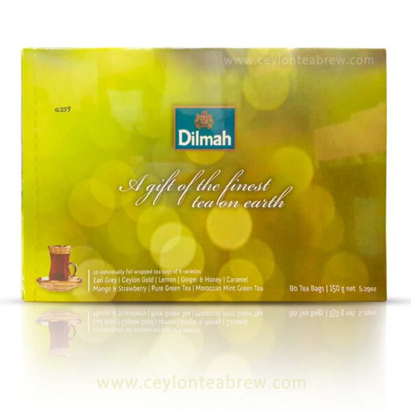 Dilmah Ceylon 8 varieties naturally Flavored tea foil wrapped bags for gift