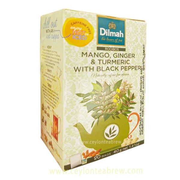 Dilmah mango ginger nad turmeric flavored tea