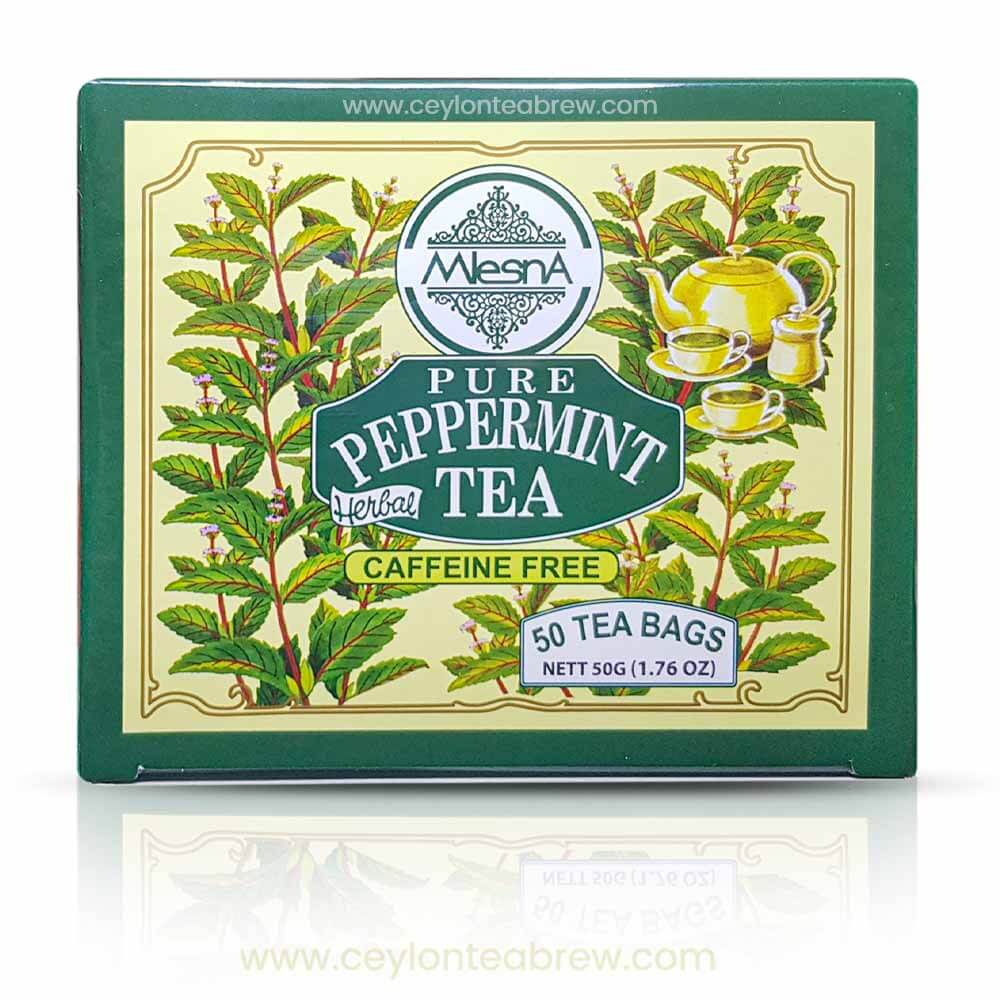 Mlesna Ceylon Ceylon black tea bags with natural Peppermint tea caffeine free
