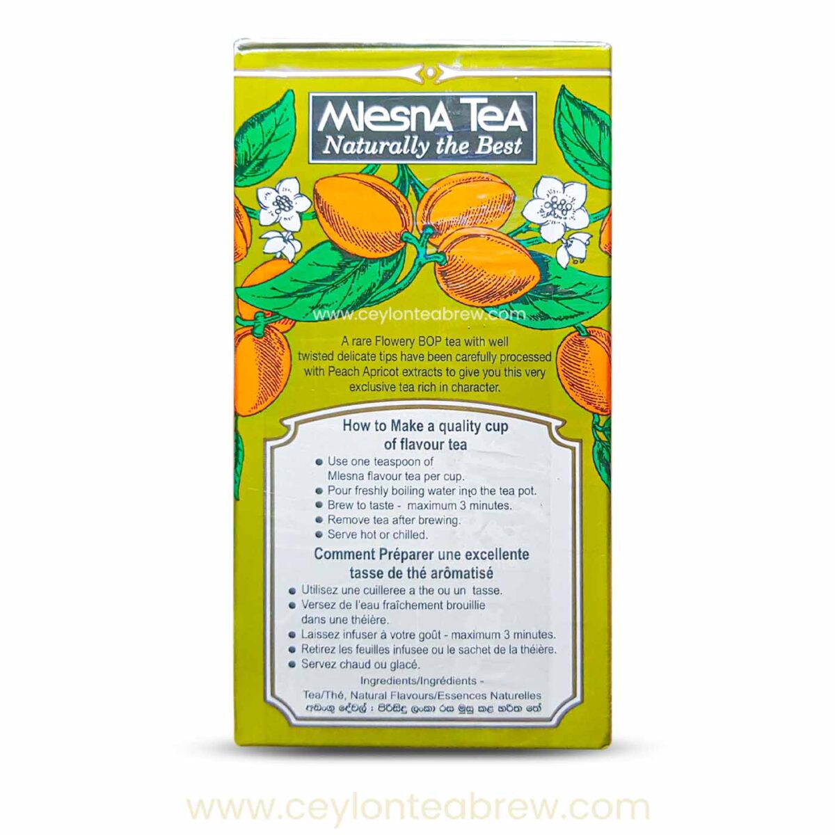 Mlesna Ceylon tea Peach apricot green tea bags 33