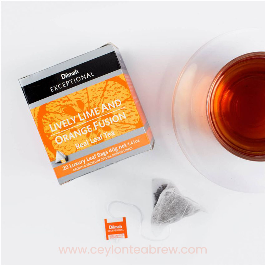 Dilmah Exceptional lively lime and orange fusion luxury leaf tea bags