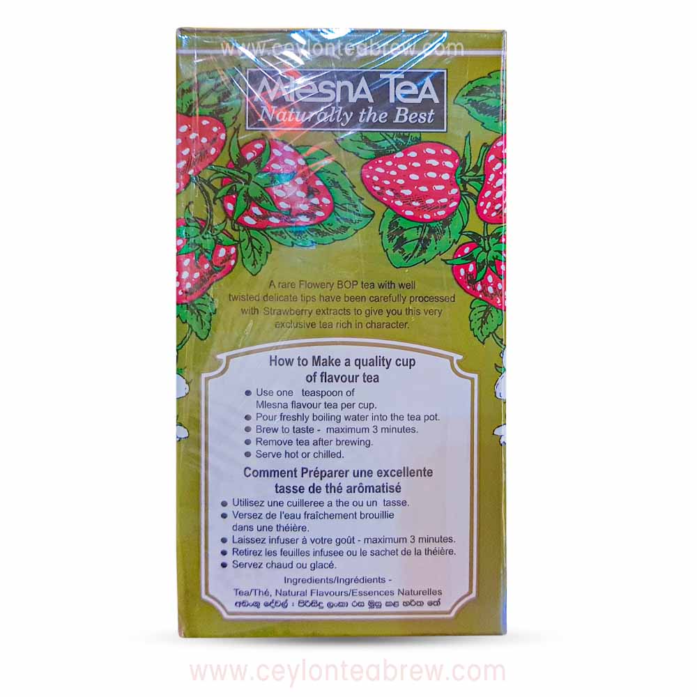 Mlesna Ceylon green leaf tea with strawberry flavor