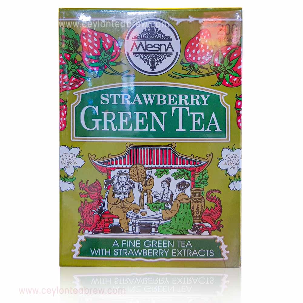 Mlesna Ceylon green leaf tea with strawberry flavor