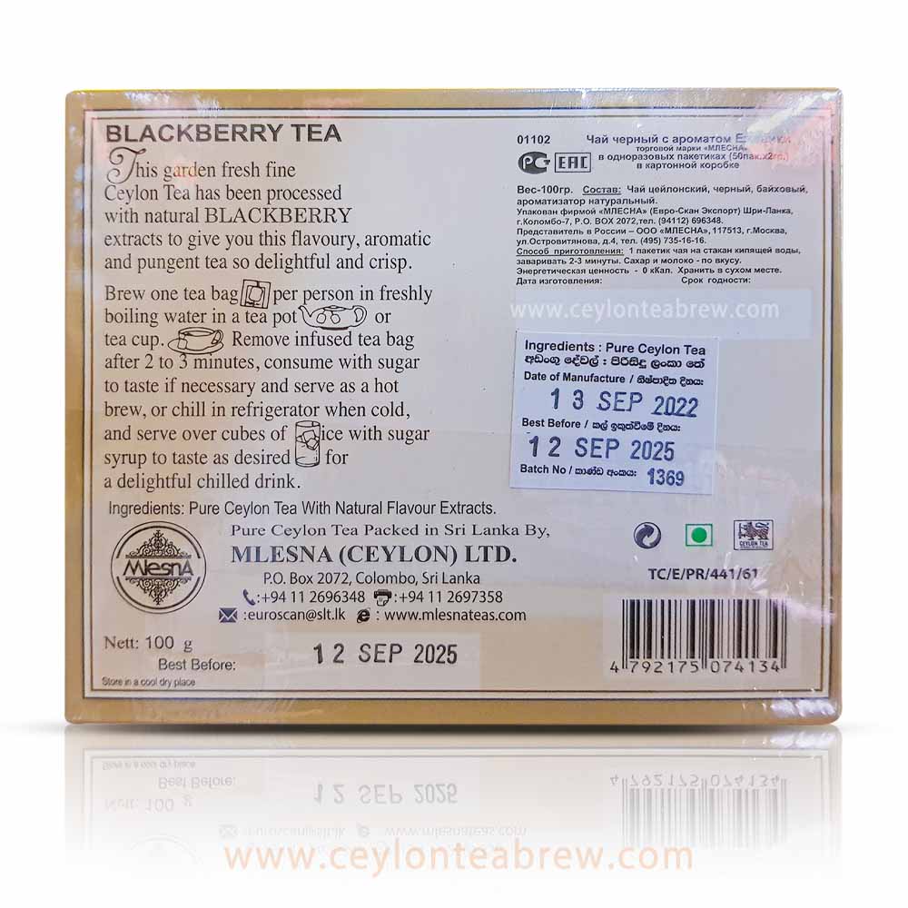Mlesna Ceylon blackberry tea bags