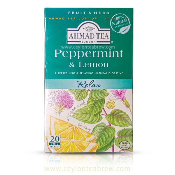 Almed tea London Peppermint and Lemon flavored tea bags
