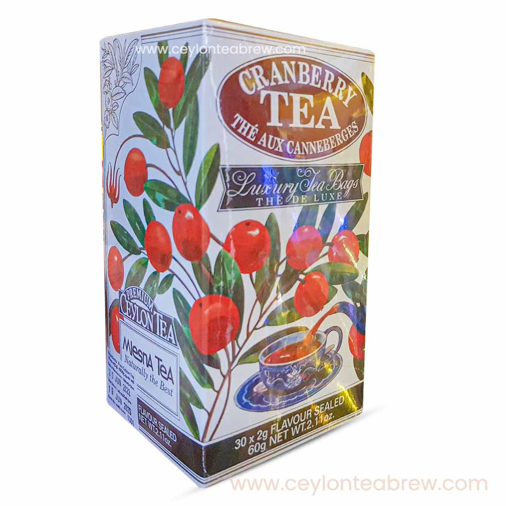 Mlesna Ceylon Black luxury tea bags with cranberry flavor