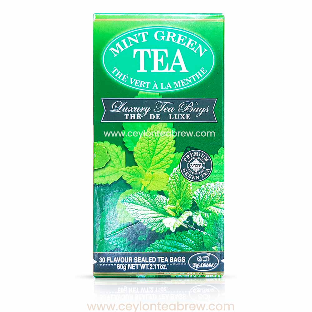 Mlesna Ceylon green luxury tea bags with mint flavor