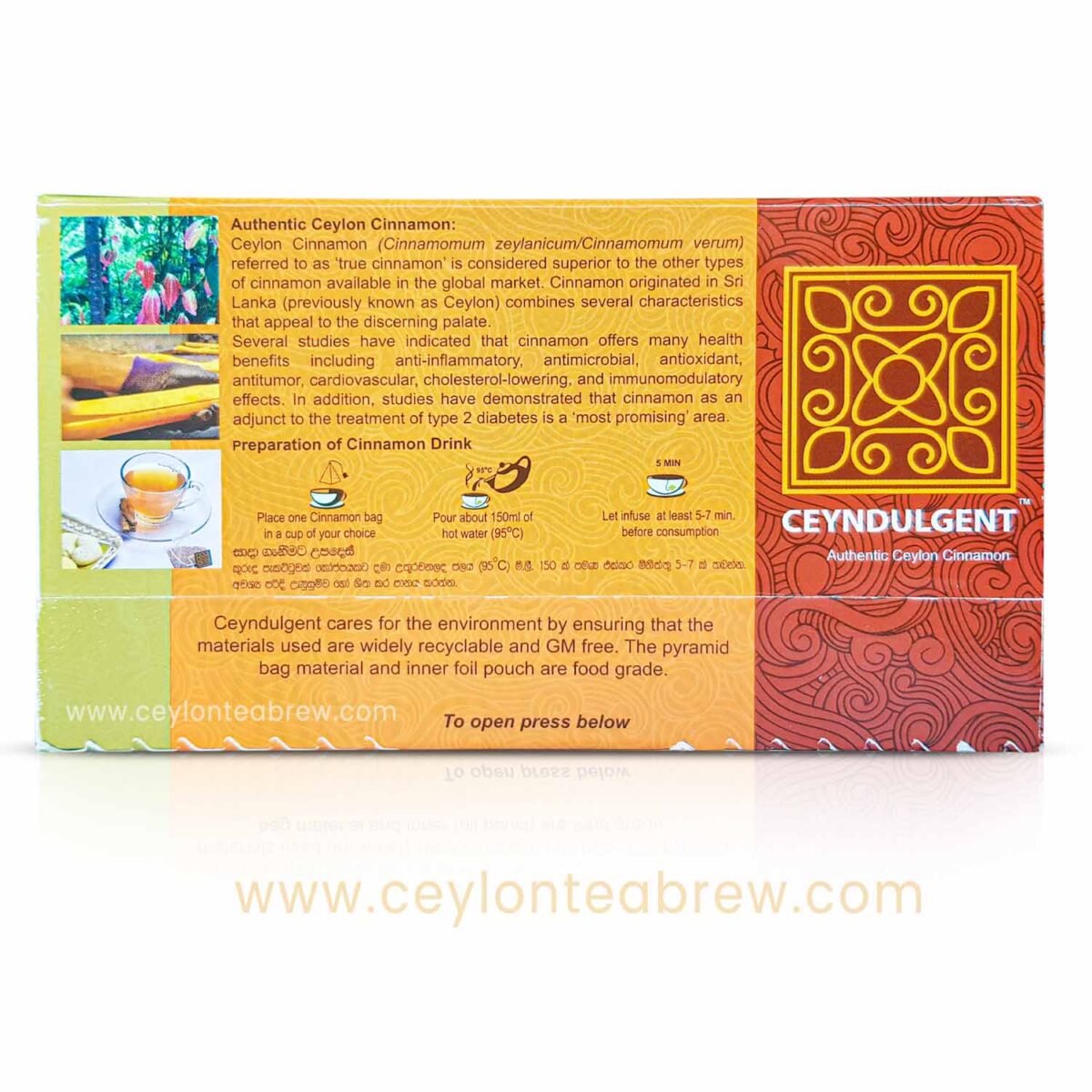 Ceyndulgent Ceylon Pure Cinnamon drink 20 bags