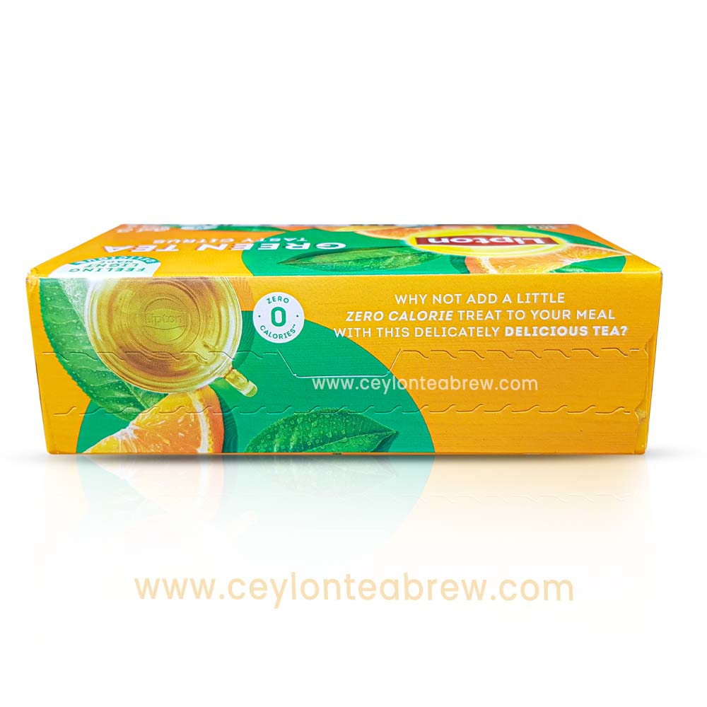 Lipton Ceylon green tea bags with citrus flavor taste