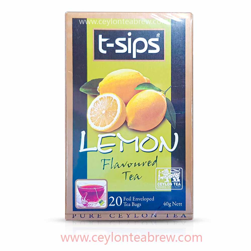 T- sips ceylon tea with natural lemon flavor