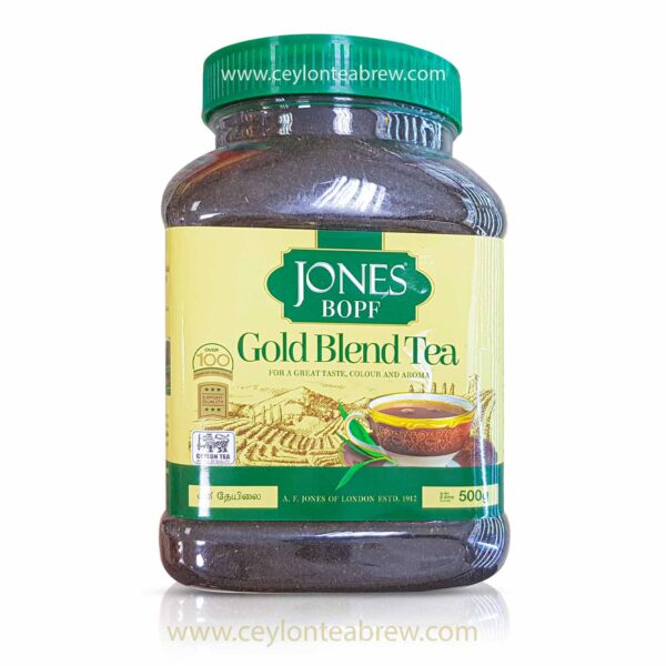 Jones Ceylon BOPF gold blend black leaf tea 1