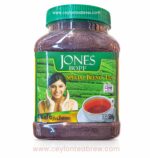 Jones Ceylon BOPF special blend black leaf tea in jar