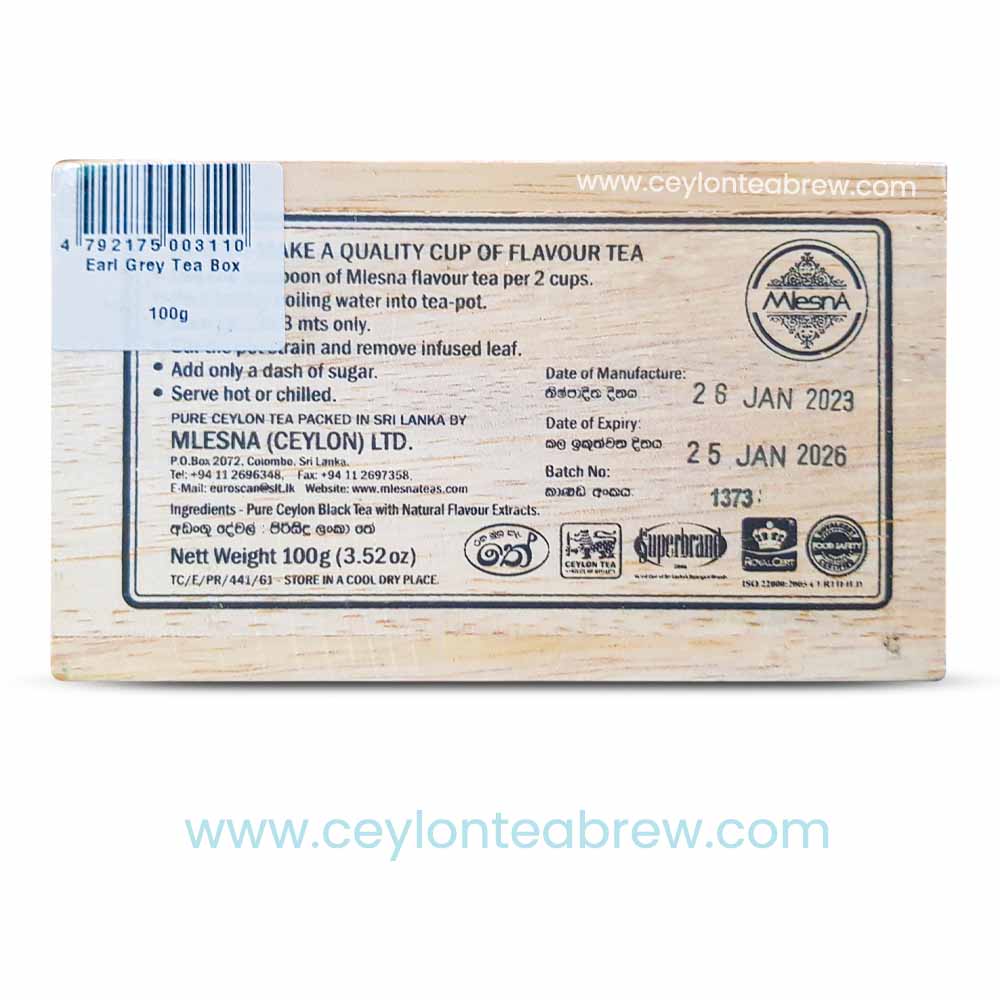 Mlesna Ceylon earl grey loose leaf tea in wooden box