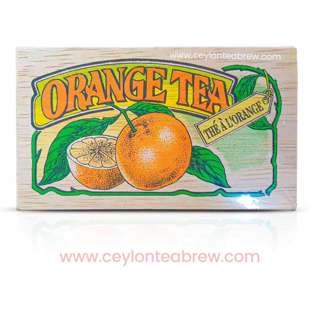 Mlesna Ceylon loose leaf tea with orange in wooden box