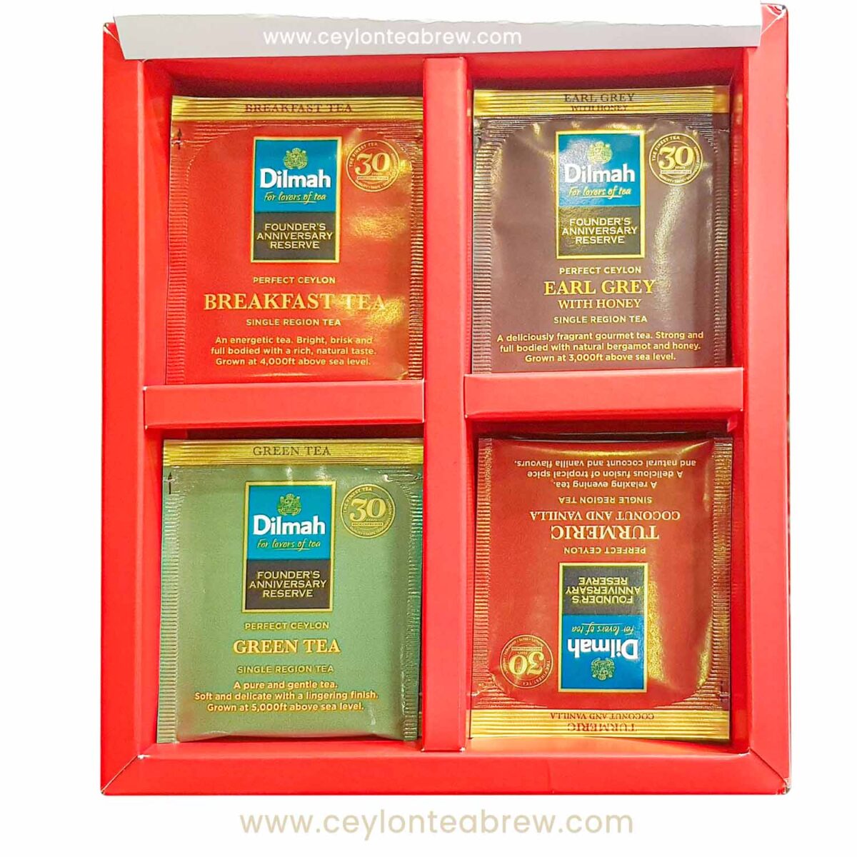 Dilmah gourmet black and green tea bags gift pack
