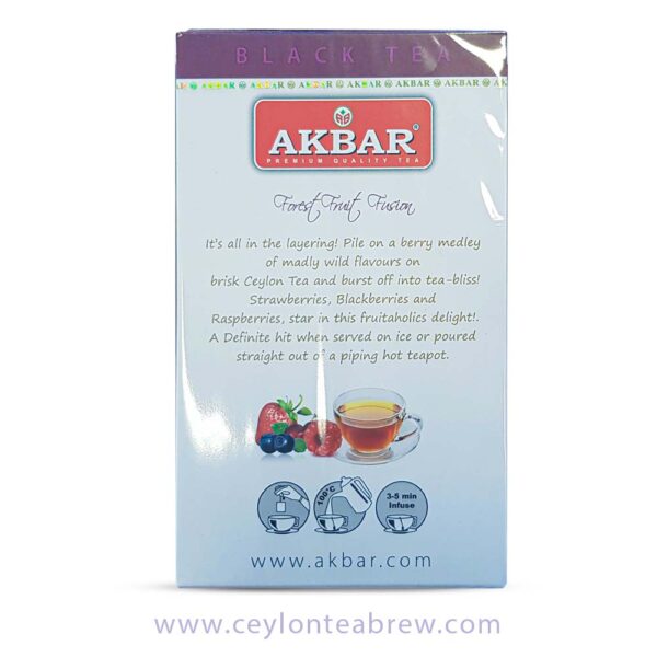 Akbar Ceylon forest fruits flavored fusion black tea bags with real fruits pieces 1