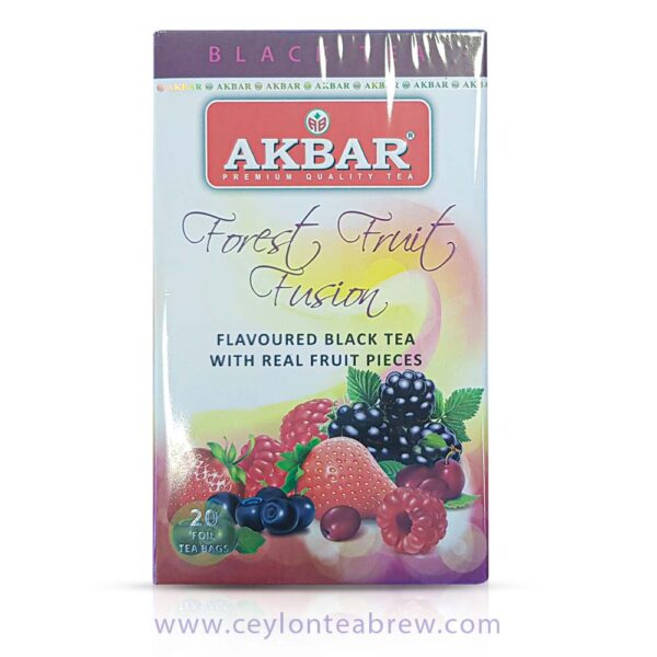 Akbar Ceylon forest fruits flavored fusion black tea bags with real fruits pieces 1