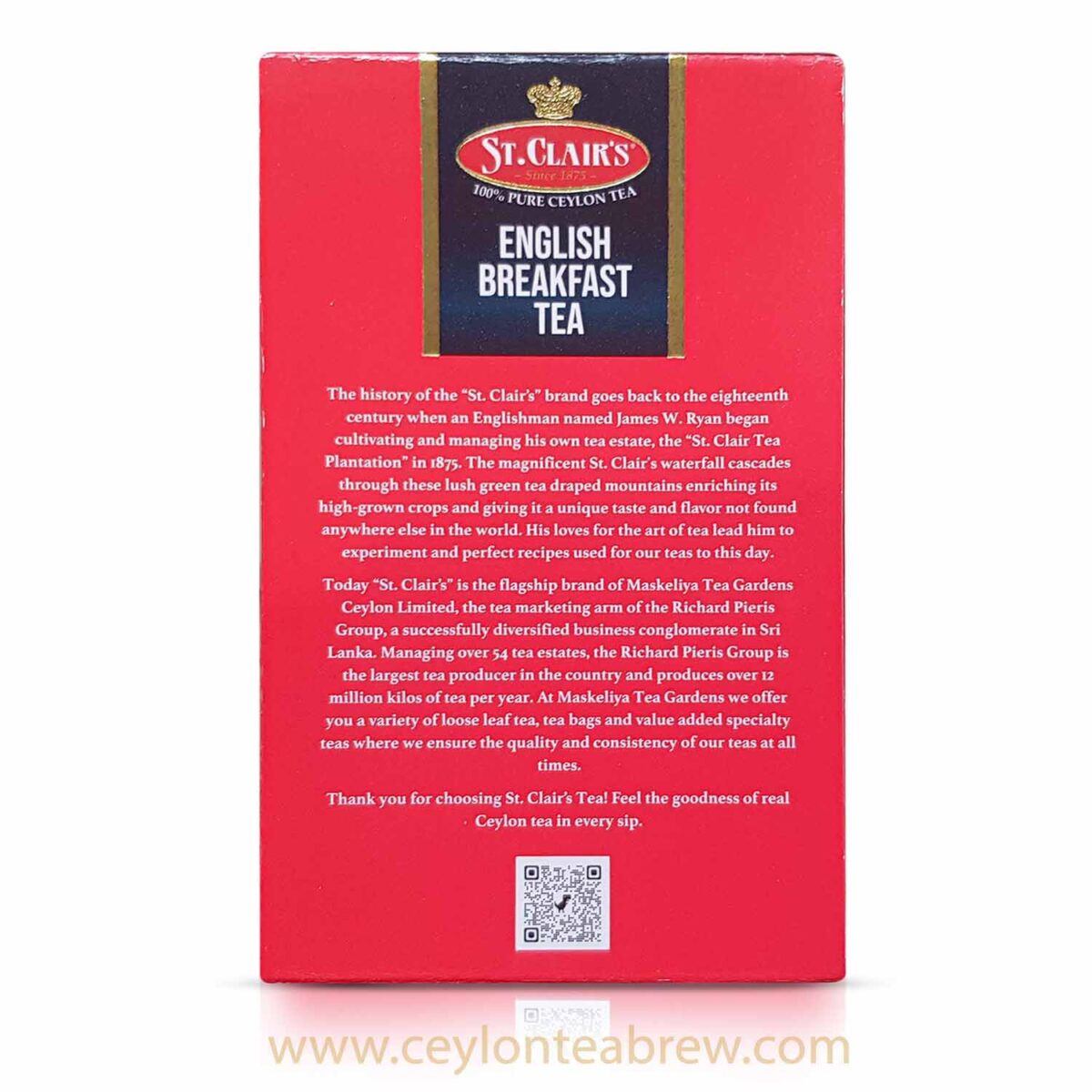 St.Clair's Ceylon English breakfast tea black tea 20 bags
