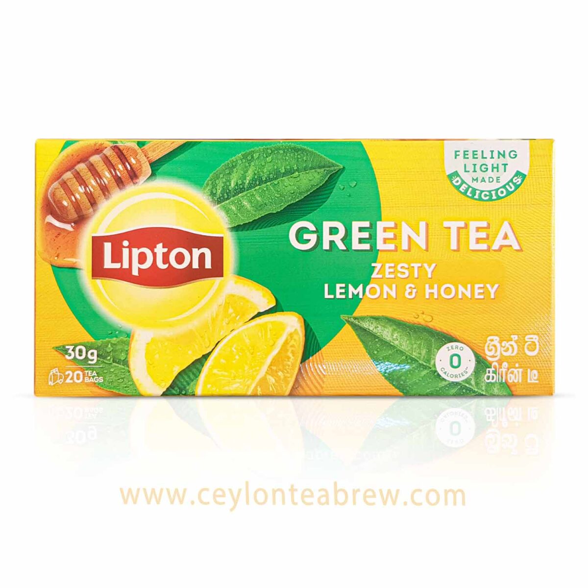 Lipton Ceylon green tea with Zesty lemon and honey flavored tea bags