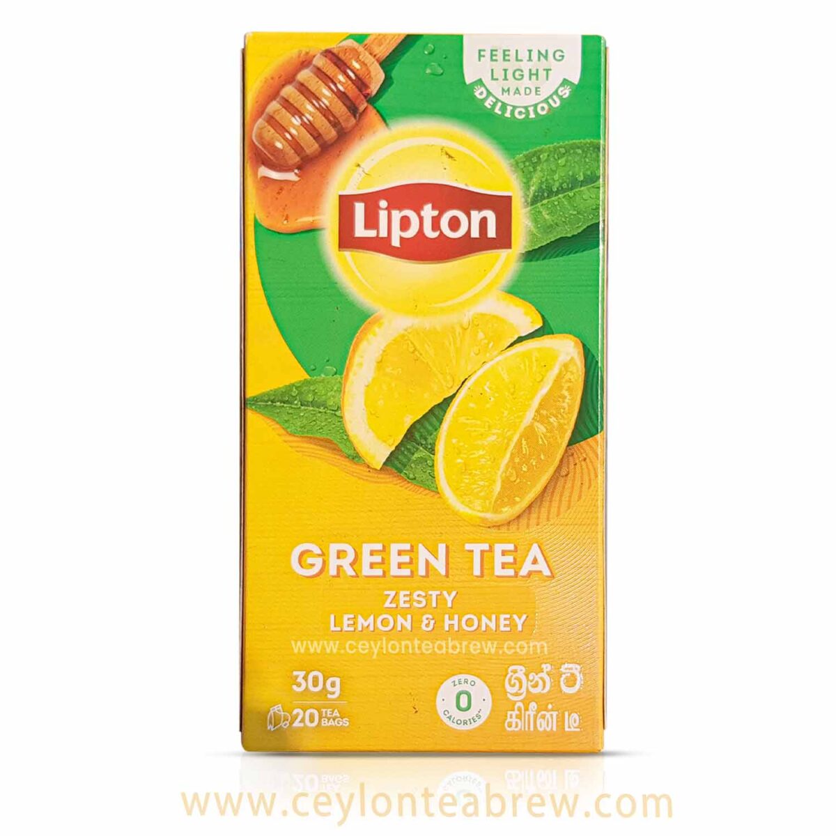 Lipton Ceylon green tea with Zesty lemon and honey flavored tea bags