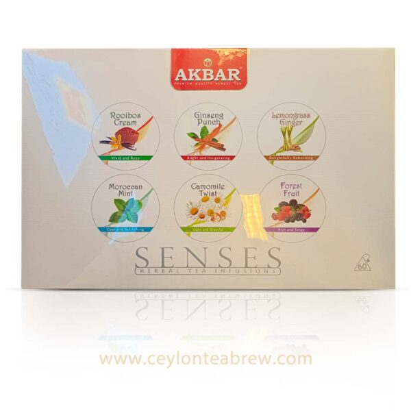 Akbar ceylon black and green tea with real fruits pieces tea bags